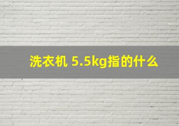 洗衣机 5.5kg指的什么